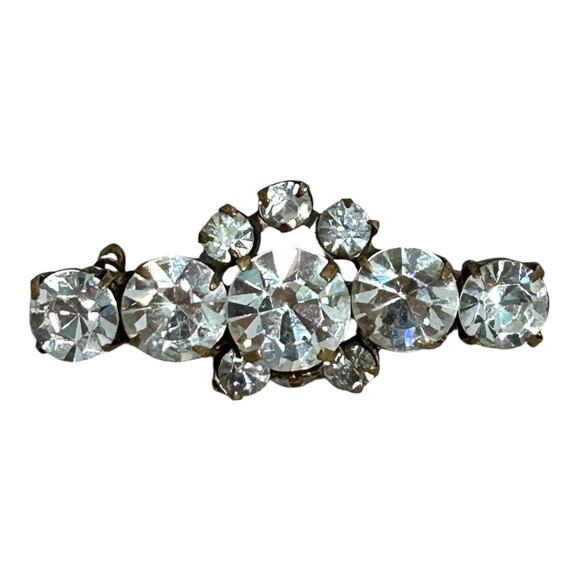 Vintage Made in Austria Austrian Crystal Bar Brooch Pin - Picture 2 of 6